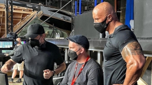 Imagem dos bastidores de Black Adam